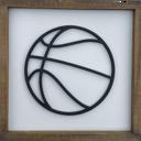  5"x5" Basketball Sign | Black/White Team Gift