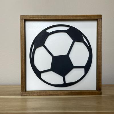 5"x5" Soccer Sign | Black/White Team Gift