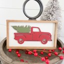 Truck & Tree Mini Sign Christmas Mini Signs