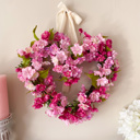  Valentine’s Day Heart Shaped Wreath with Pink Cherry Blossoms 