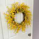  Forsythia Wreath for Front Door, Spring Wreath