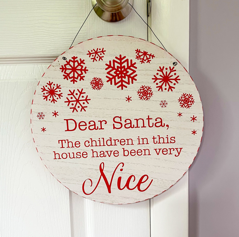 Naughty or Nice Christmas sign for home decor