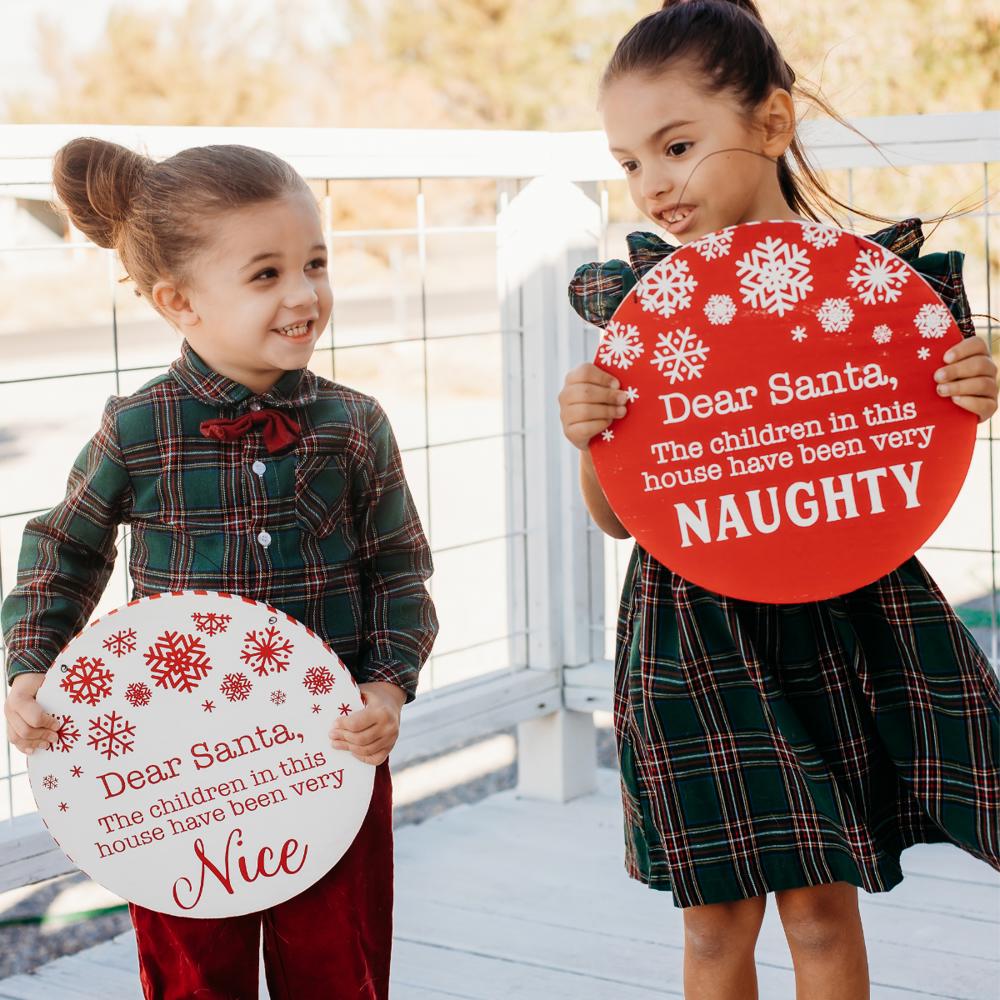 Naughty or Nice Christmas sign for home decor