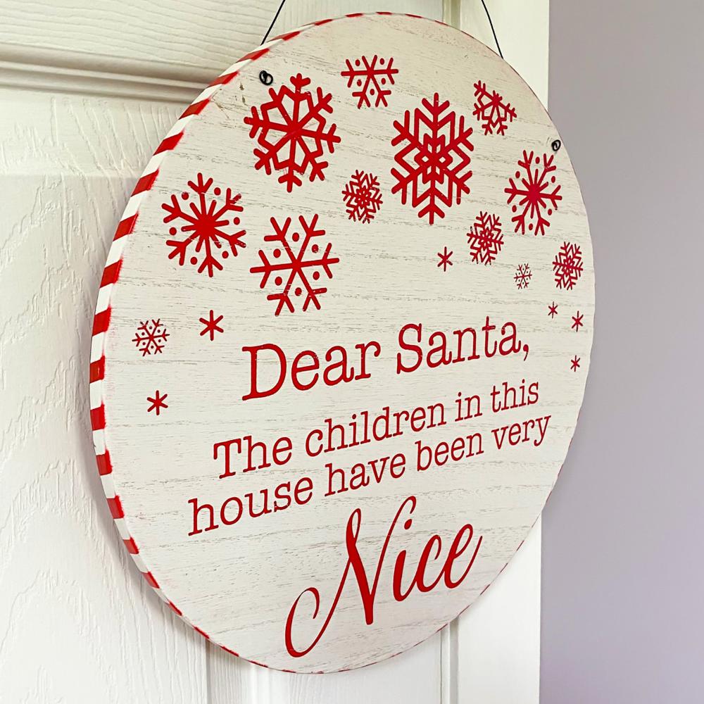 Naughty or Nice Christmas sign for home decor