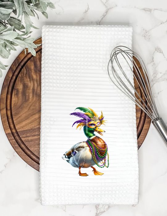 Mardi Gras Duck Tea Towel