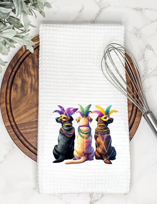 Krewe of Ducks Mardi Gras Tea Towel
