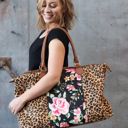 Cheetah Floral Weekender Tote Carry All Bag