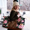 Floral Cheetah Weekender Tote Carry All Bag