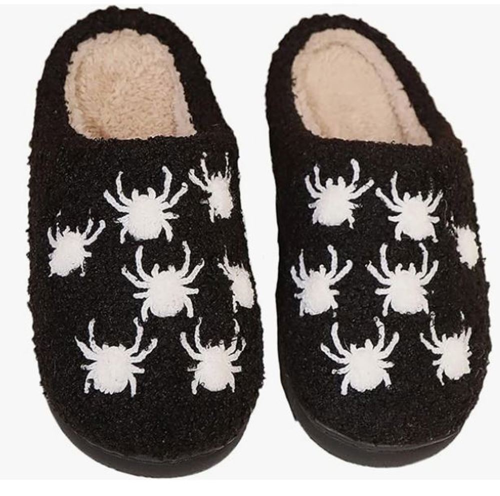 Cozy Halloween Spider Slippers