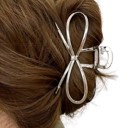 Silver Bow Hair Claw Clip Gold + Silver