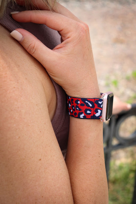 BOGO | Red Nylon Elastic Band for Apple Watch 38/40/41mm and 42/44/45/46/49mm All Series