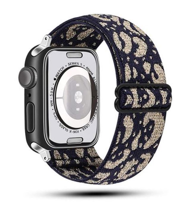 BOGO | Metallic Cheetah Nylon Elastic Band for Apple Watch 38/40/41mm and 42/44/45/46/49mm All Series