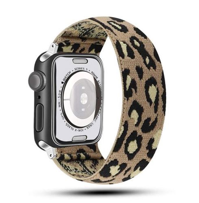 BOGO | Neutral Leopard Nylon Elastic Band for Apple Watch 38/40/41mm and 42/44/45/46/49mm All Series