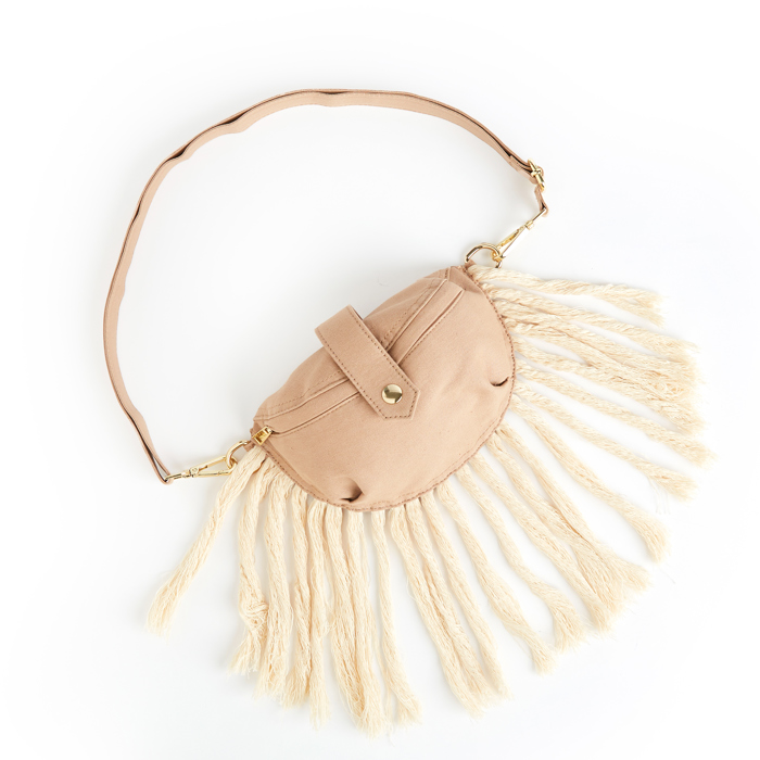 Linen Fringe Crossbody Sling Hip Bum Bag