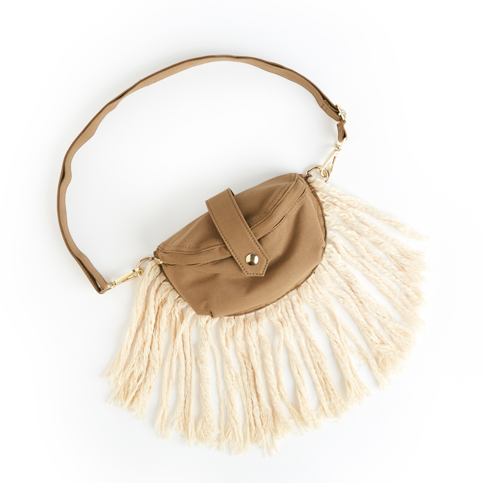 Linen Fringe Crossbody Sling Hip Bum Bag