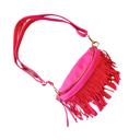 Pink Removable Fringe Crossbody Sling Bag | Pink