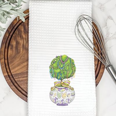 Beads & Blooms Mardi Gras Tea Towel