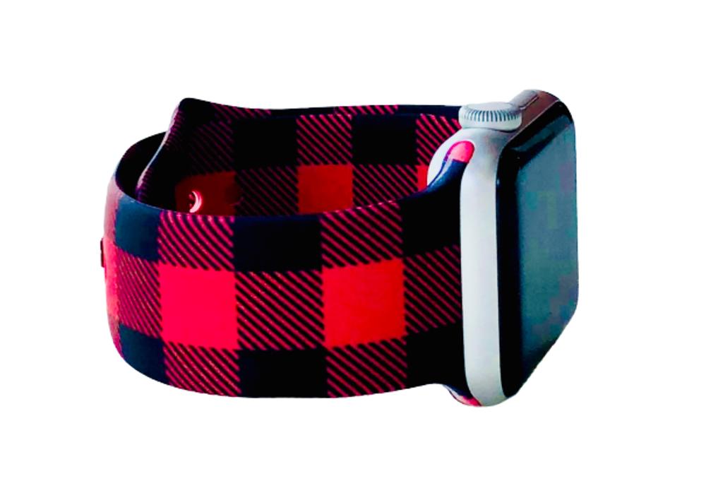 Buffalo Plaid Silicone Apple Watch Bands