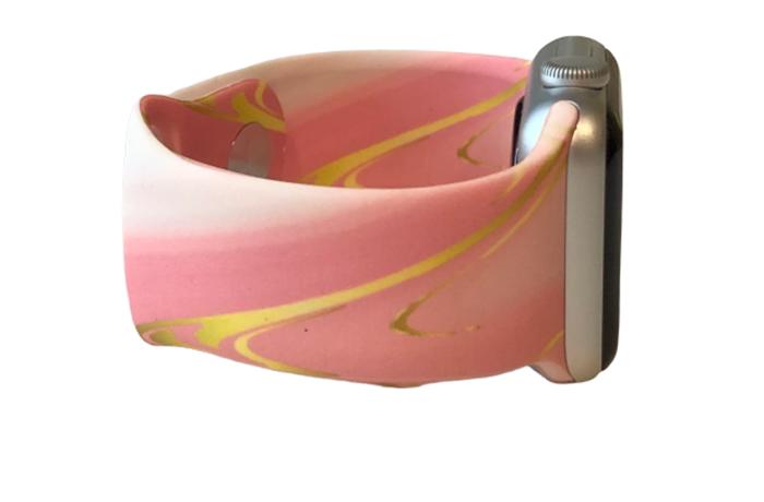 Pink Marble Silicone Apple Watch Band