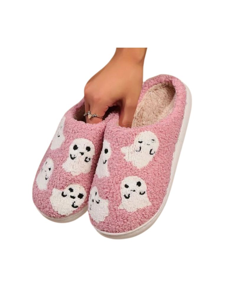 Cozy Halloween Ghost Slippers