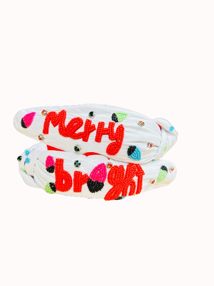 Christmas Beaded Headband | Merry and Bright