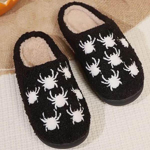 Cozy Halloween Spider Slippers