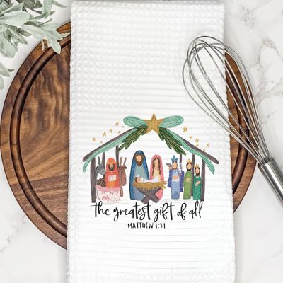 Nativity Christmas Tea Towel