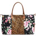 Floral Cheetah Weekender Tote Carry All Bag