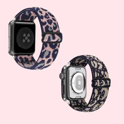 BOGO | Metallic Cheetah Nylon Elastic Band for Apple Watch 38/40/41mm and 42/44/45/46/49mm All Series