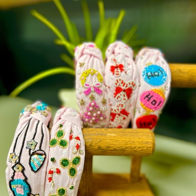 Christmas Headband | Holiday Beaded Designs