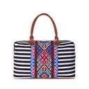 Striped Aztec Weekender Tote Carry All Bag