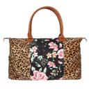 Cheetah Floral Weekender Tote Carry All Bag