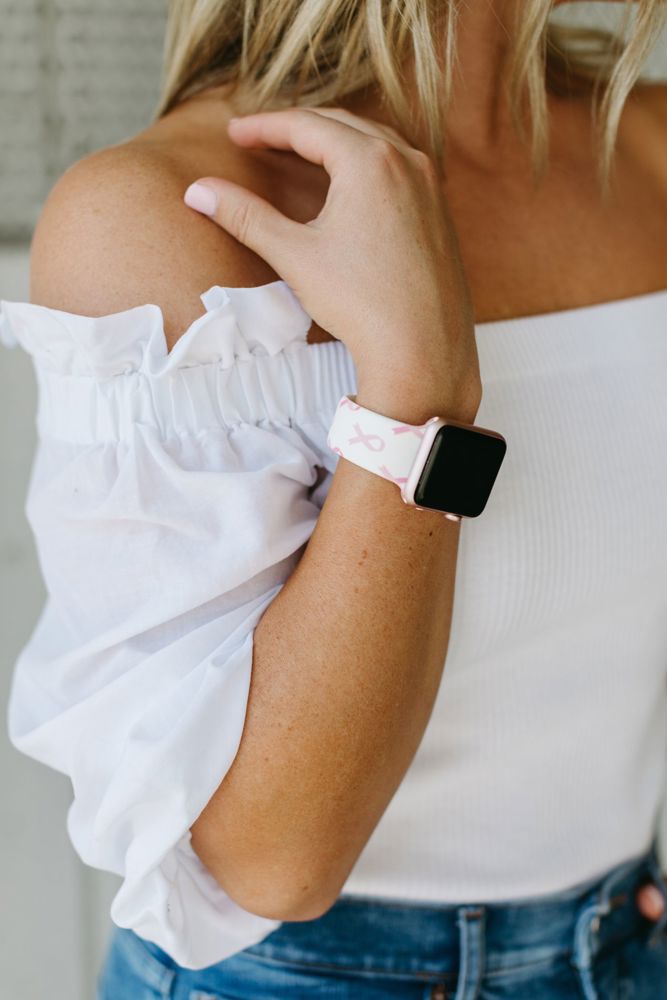 Breast Cancer Pink Ribbon Apple Watch Band