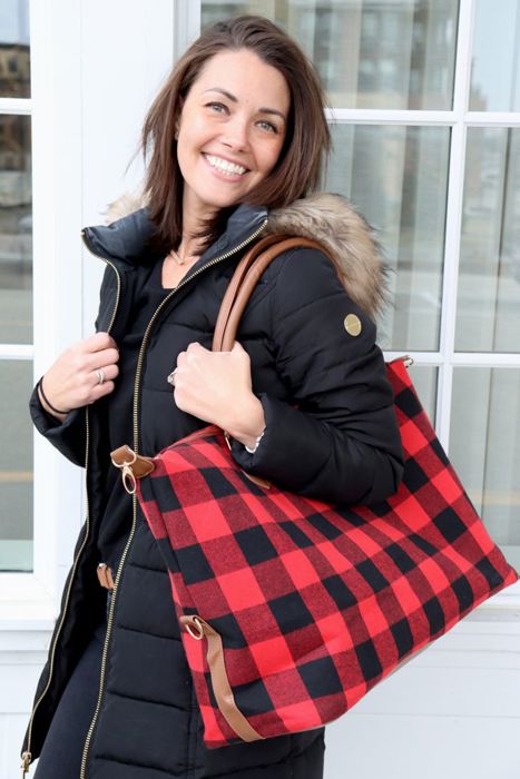 Buffalo Plaid Weekender Tote Bag