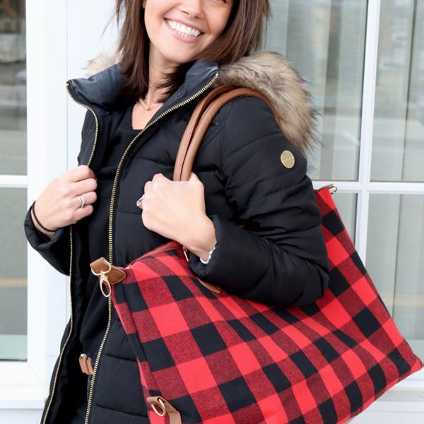 Buffalo Plaid Weekender Tote Bag