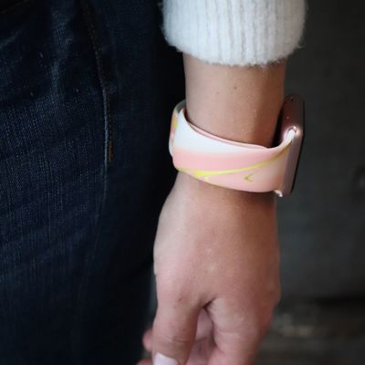 Pink Marble Silicone Apple Watch Band