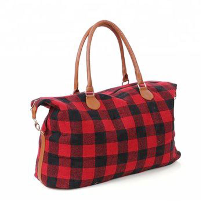 Buffalo Plaid Weekender Tote Bag