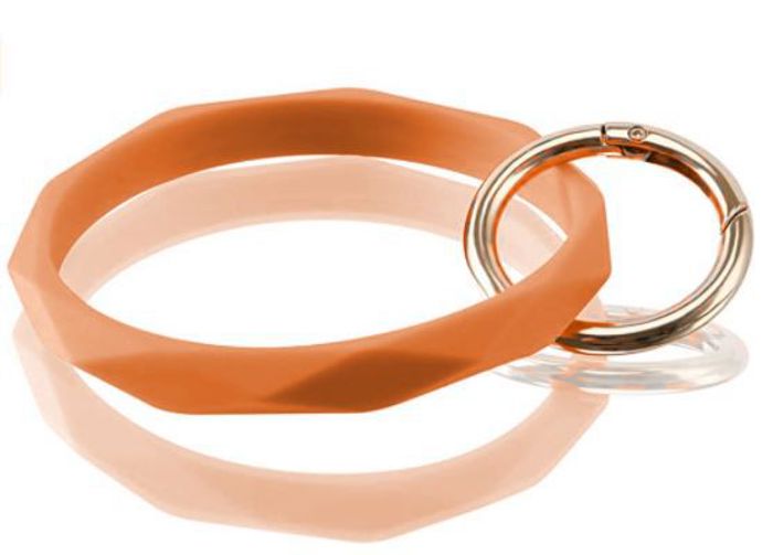 Diamond Cut Silicone Keychain Bangle