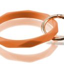 Orange Diamond Cut Silicone Keychain Bangle