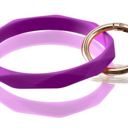 Purple Diamond Cut Silicone Keychain Bangle