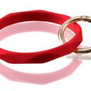 Red Diamond Cut Silicone Keychain Bangle