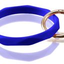 Blue Diamond Cut Silicone Keychain Bangle