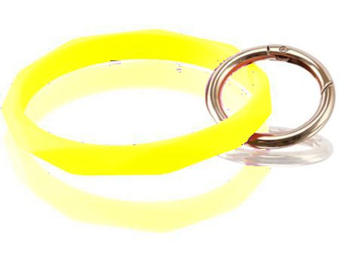 Diamond Cut Silicone Keychain Bangle