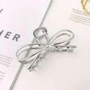  Bow Hair Claw Clip Gold + Silver