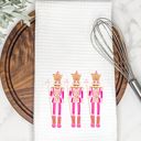  Pink Nutcracker Waffle Weave Tea Towel