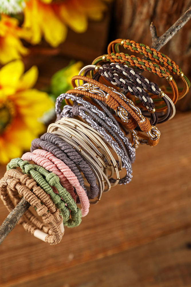 10pcs Boho Knotted Hair Ties