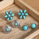  3 Piece Set Western Stud Earrings