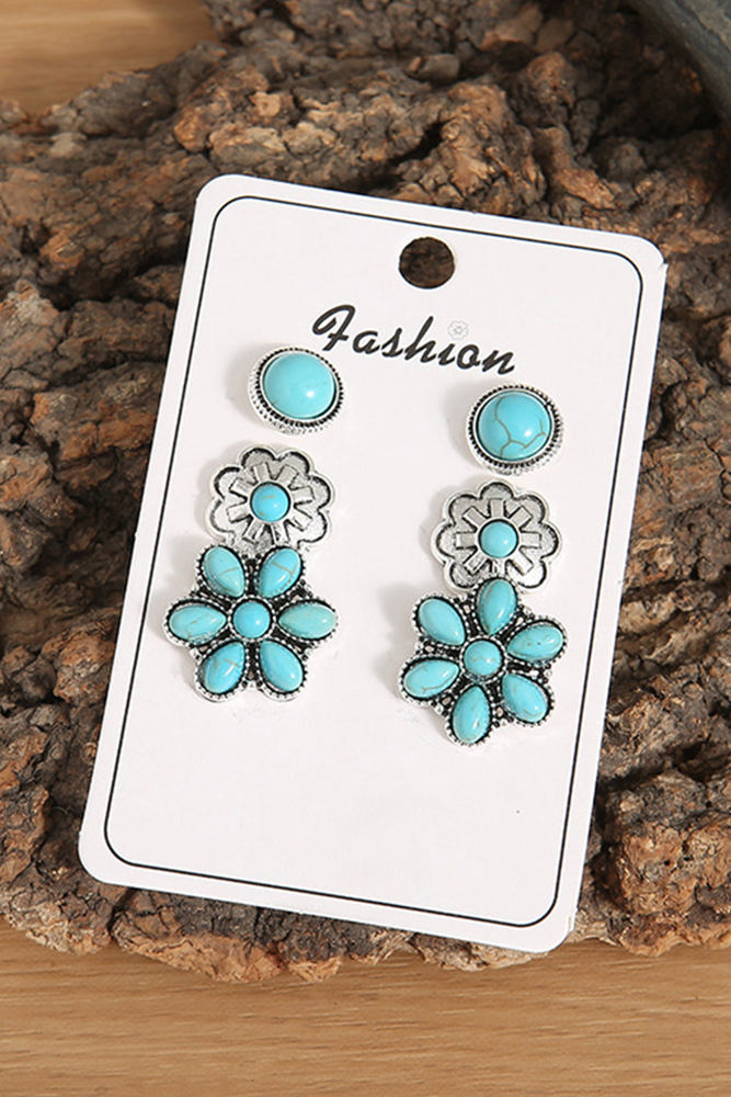 3 Piece Set Western Stud Earrings