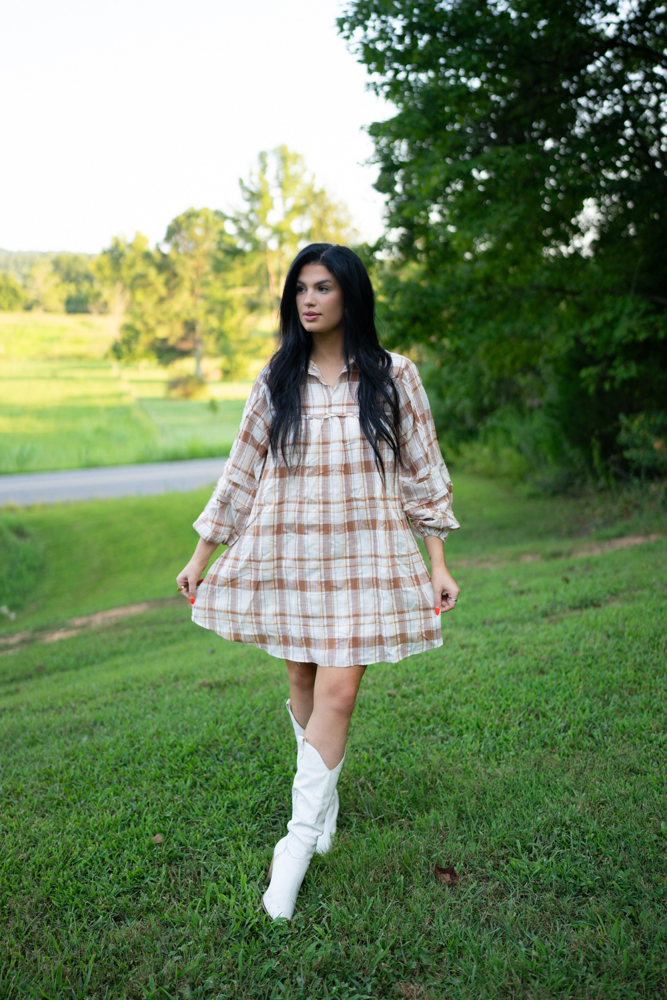 Dana Plaid Babydoll Dress