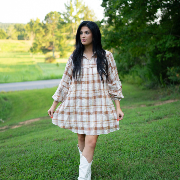 Dana Plaid Babydoll Dress